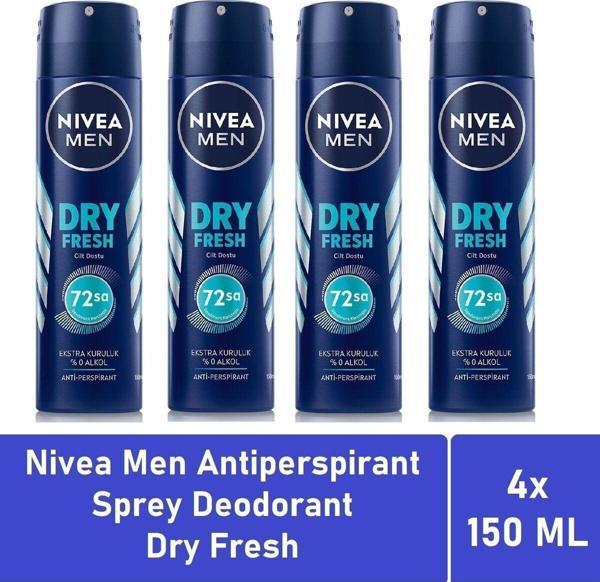 Nivea Men Deodorant Dry Fresh 150 Ml - 4'Lü Avantaj Paketi - Image 1