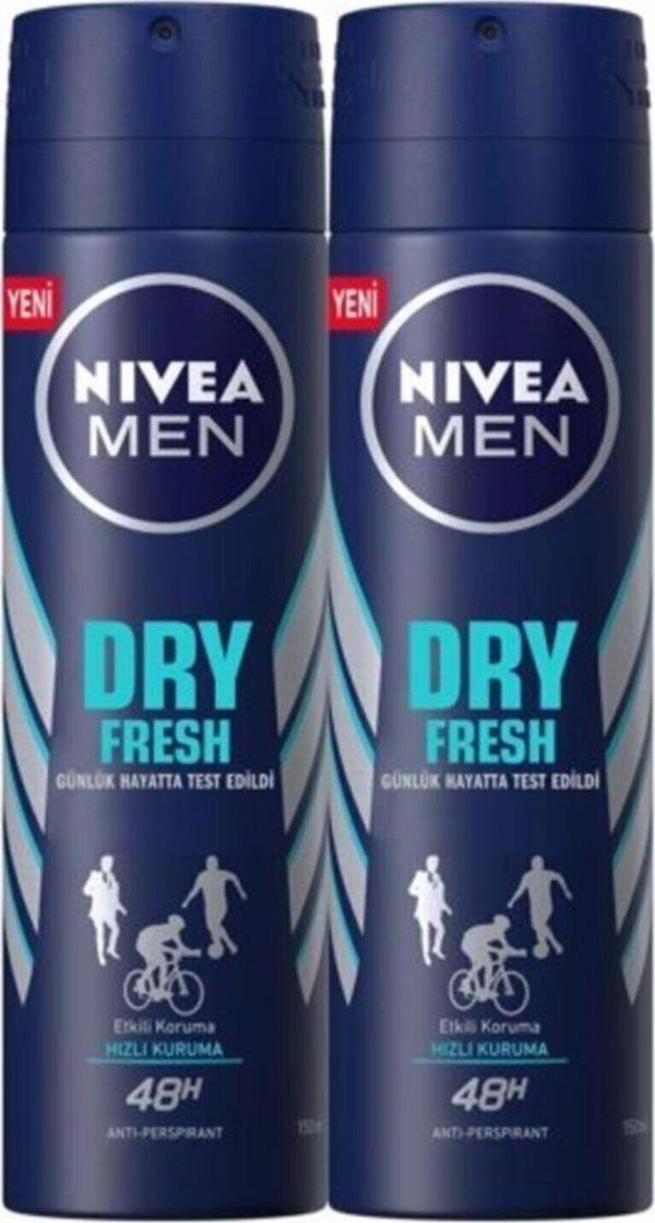 Nivea Men Dry Fresh Sprey Deodorant 150 Ml X 2 Adet - Image 1