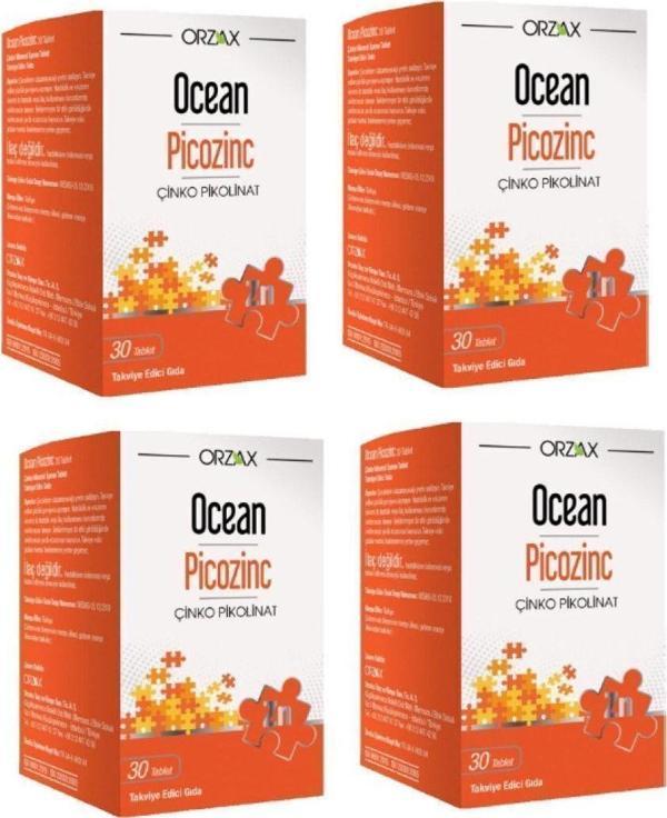Orzax Ocean Picozinc Çinko Pikolinat 15 Mg 30 Tablet 4 Adet - Image 1