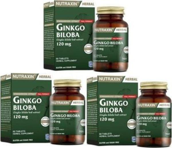 Nutraxin Ginkgo Biloba 120 Mg 60 Tablet X 3 Adet - Image 1