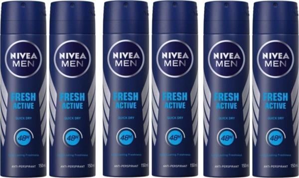 Nivea Men Fresh Active Deodorant 150 Ml 6 Adet - Image 1