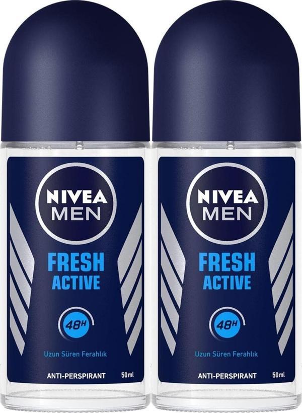 Nivea Men Fresh Active Erkek Deodorant Roll-On 50 Ml 2'Li - Image 1