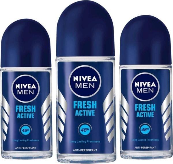 Nivea Men Fresh Active Roll-On 50 Ml X3 Adet - Image 1
