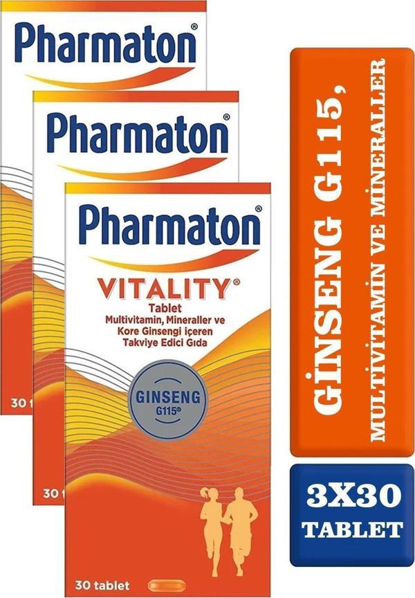 Pharmaton Vitality 30 Tablet 3 Adet - Image 1