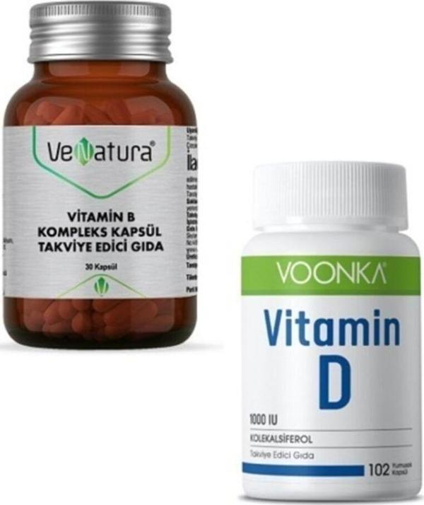 Venatura Vitamin B Kompleks Kapsül Gıda 30 Kapsül + Vitamin D 102 Yumuşak Kapsül - Image 1