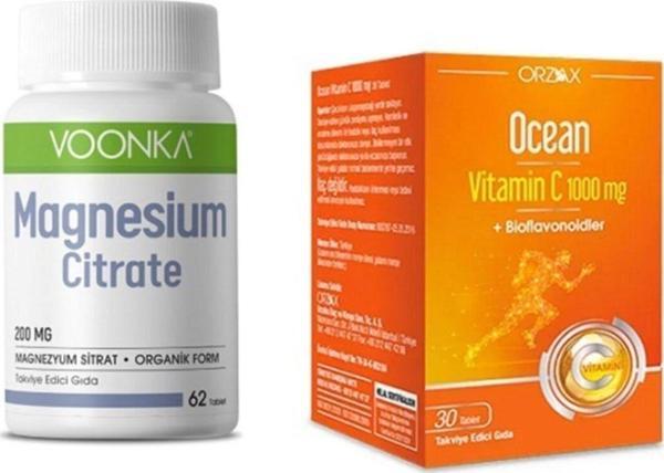 Voonka Magnesium Citrate 200 Mg 62 Tablet + Ocean Vitamin C 1000 Mg 30 Tablet - Image 1
