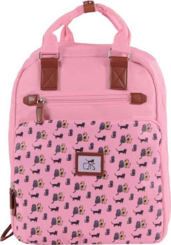 Biggdesign Cats Laptop Sırt Çantası Pembe - Image 1