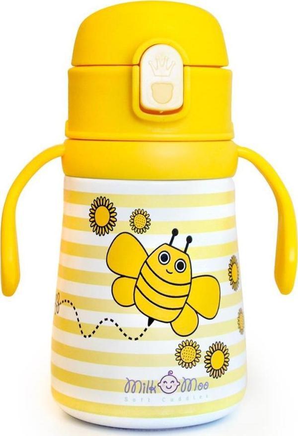 Milk&Moo Çelik Küçük Çocuk Matarası Arı Vız Vız 360 ml - Image 1
