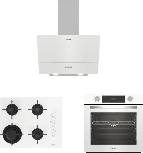 Altus Ala 322 W Fırın 189 Dw Ocak 527 W Davlumbaz Beyaz Cam Ankastre Set - Image 1