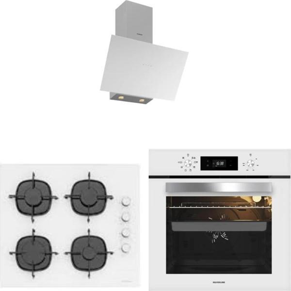 Silverline Beyaz Cam Ankastre Set 3481 - CS5335W01 - BO6502W02  - Image 1