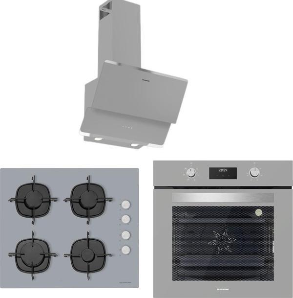 Silverline Gri Cam Ankastre Set (3490 Oslo Gri - CS5335s02 - BO6502S02 Gri Fırın) - Image 1