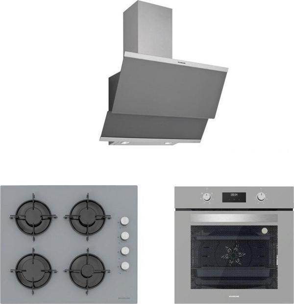 Silverline Gri Cam Ankastre Set 5 Yıl Garanti (3420 Classy 60 Gri+cs5349s01+bo6502s02) - Image 1