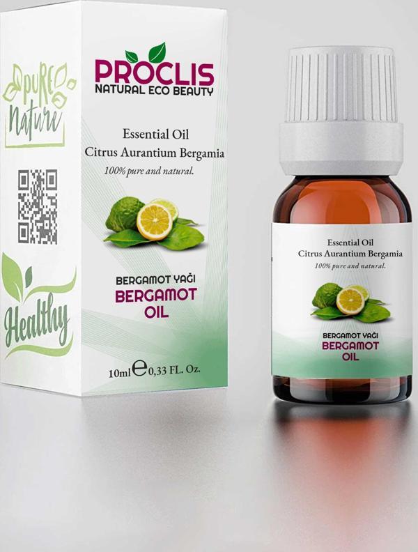 PROCLİS %100 Doğal Bergamot Yağı / Bergamot Oil, Cam Şişe 10 ml Sprey Başlıklı - Image 1