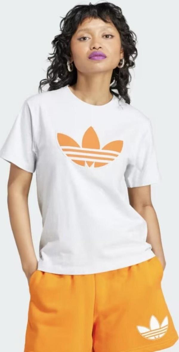 Adidas Originals Pearl Trefoil Kadın Gri t-shirt - Image 1