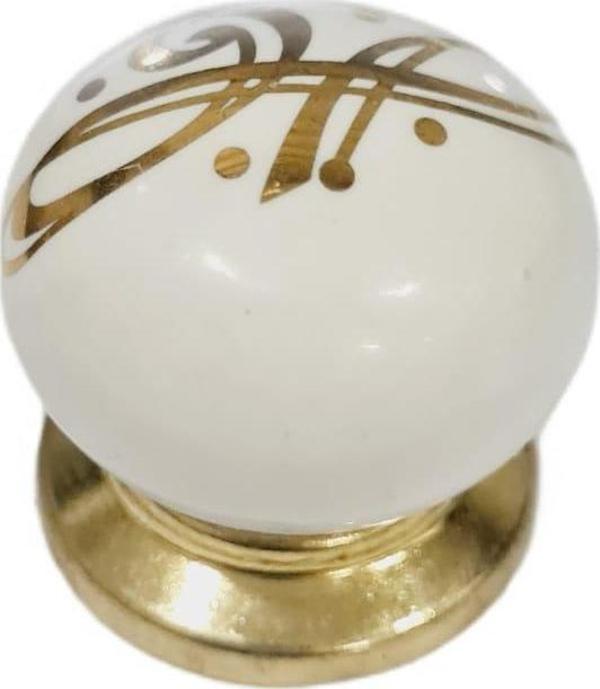 BEYAZ PORSELEN  DESENLİ  GOLD TABAN / 5 ADET - Image 1