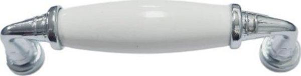 PORSELEN BEYAZ KULP KROM AYAK 96 MM / 5 ADET - Image 1