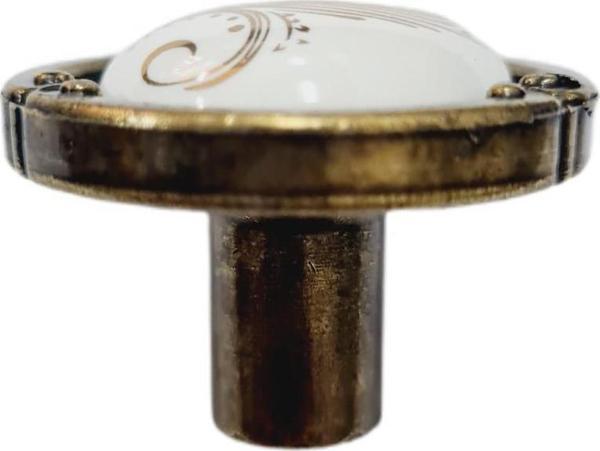 PORSELEN DÜĞME KULP METAL ANTİKSARI MOTİFLİ / 5 ADET - Image 1