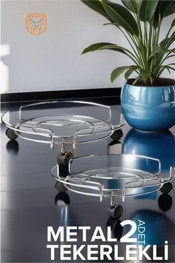 Findit Metal Saksı Altlığı Tekerlekli 2 li SET - Image 1