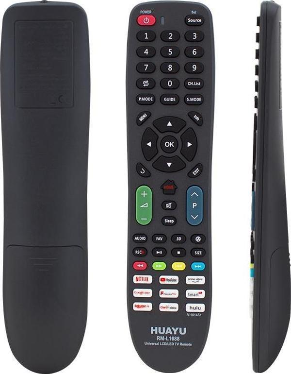 HUAYU RM-L1688 (V-1014S) NETFLIX-YOUTUBE-PRIME VIDEO-GOOGLE PLAY TUŞLU LCD LED TV UNIVERSAL KUMANDA - Image 1