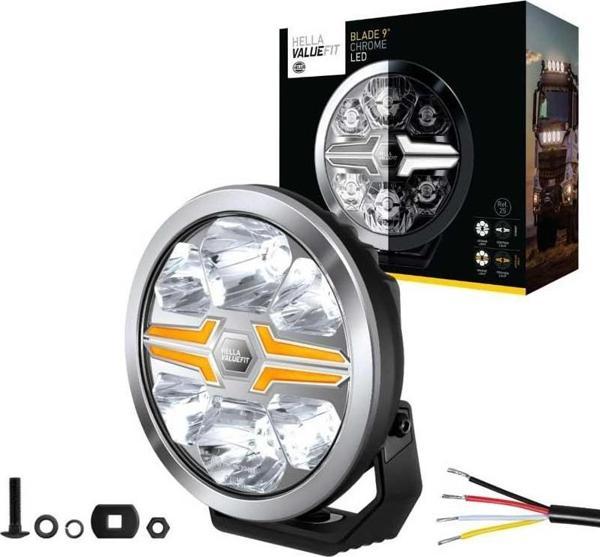 Hella Off-Road Valuefit Blade Led Uzun Far Krom 17W 9" Beyaz-Amber Isik 1FJ357199-021 - Image 1