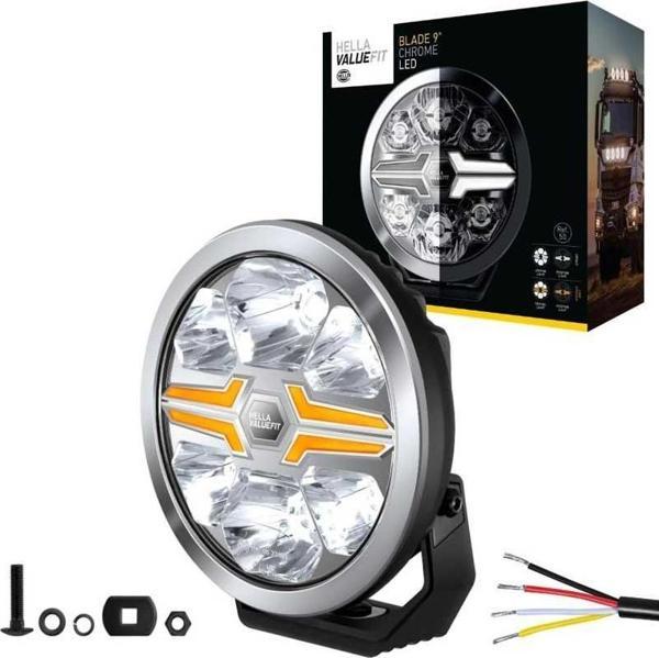 Hella Off-Road Valuefit Blade Led Uzun Far Krom 18W 9" Beyaz-Amber Isik 1FJ357199-031 - Image 1