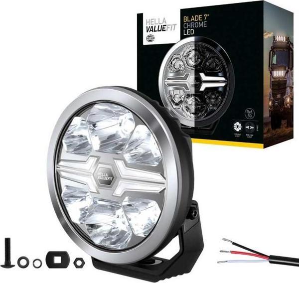 Hella Off-Road Valuefit Blade Led Uzun Far Krom 36W 7" Beyaz Isik 1FJ357198-011 - Image 1