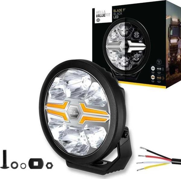 Hella Off-Road Valuefit Blade Led Uzun Far Siyah 17W 9" Beyaz-Amber Isik 1FJ357199-061 - Image 1