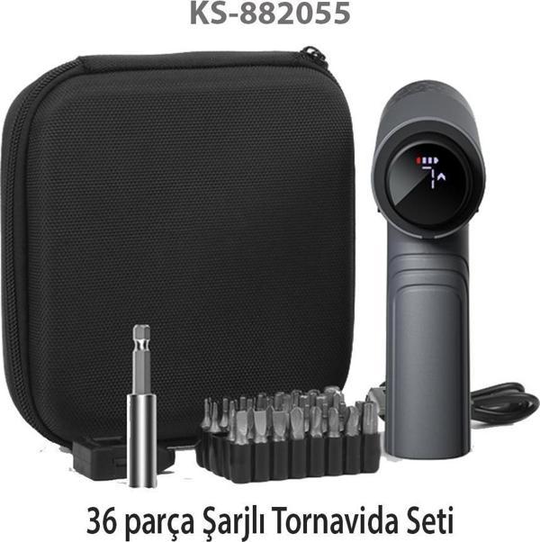 Kingsdun Sarjli Tornavida Seti 36 Parçali Manyetik Uç 5V 2500mAH - Image 1