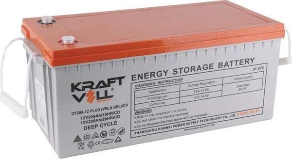 Kraftvoll 12V 208AH(10HR),220AH(20HR) Plus Cd Deep Cycle Gel Akü 18070008 - Image 1