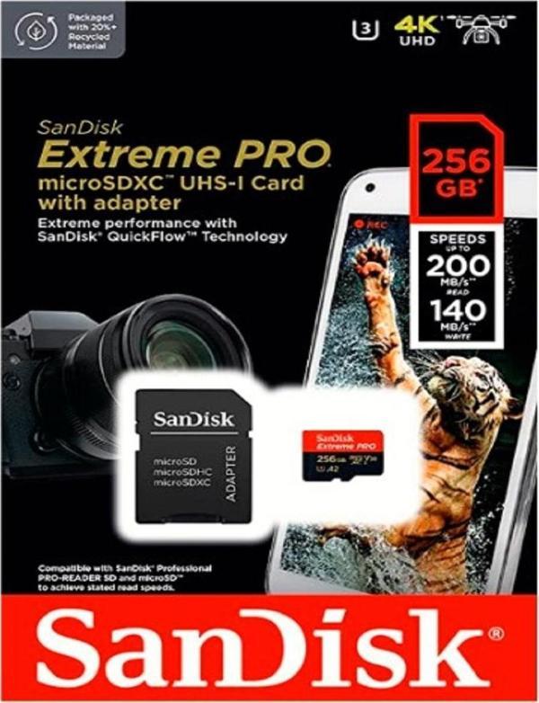SanDisk 256GB Extreme Pro MicroSDXC Hafıza Kartı (200MB/s) - Image 1