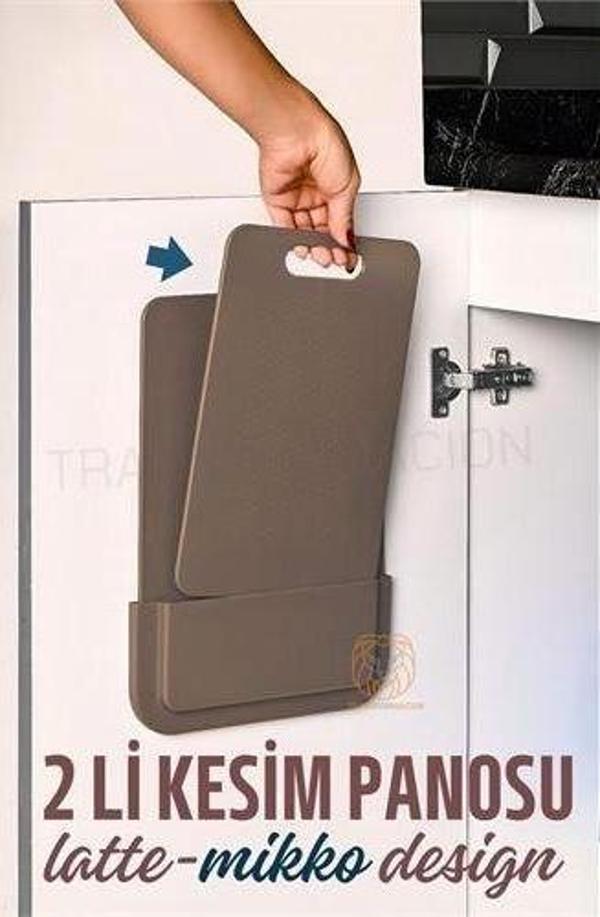 Findit 2 li Kesim Panosu Stantlı Yapışkanlı Kesim Tahtası LATTE Mikko Design 334823 - Image 1