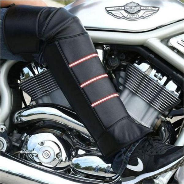 Motosiklet Bacak Koruyucu Deri Reflektörlü Soğuktan Korumalı Suya Dayanıklı Motor Bacak Koruyucu - Image 1