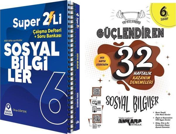 Örnek Akademi 6.Sınıf Sosyal Bilgiler Seti ve Ankara Yayıncılık 32 Haftalık Deneme 2 Kitap - Ankara Yayıncılık - Image 1