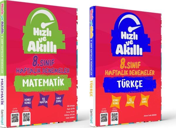 Tammat 8.Sınıf Matematik ve Türkçe 32 Haftalık Deneme Seti 2 Kitap - Tammat  Yayıncılık - Image 1