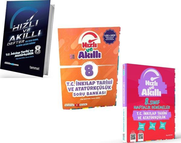 Tammat 8.Sınıf İnkılap Defter Soru ve Deneme Seti 3 Kitap - Tammat  Yayıncılık - Image 1