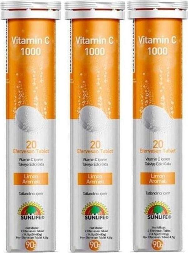 Vitamin C 1000 Mg 20 Efervesan Tablet X 3 Adet - Image 1