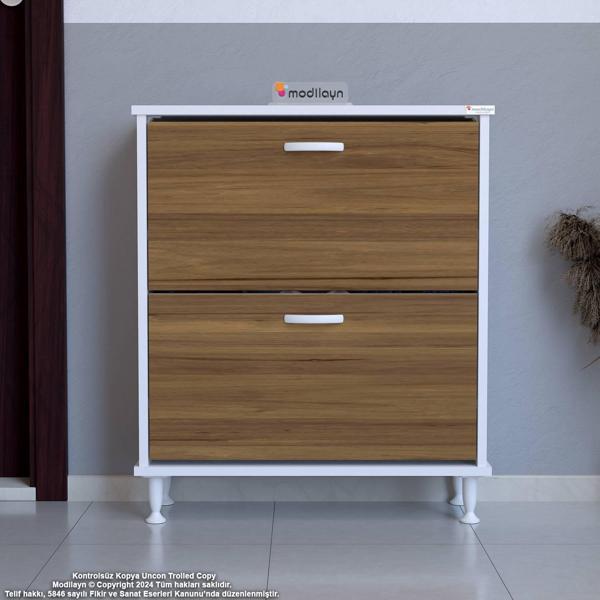 Modilayn UMAY Kapı Önü 72 x 86 x 25, 5 cm’ lik 2 Düşer Kapak 4 Göz Bölmeli Ayakkabılık - Image 1