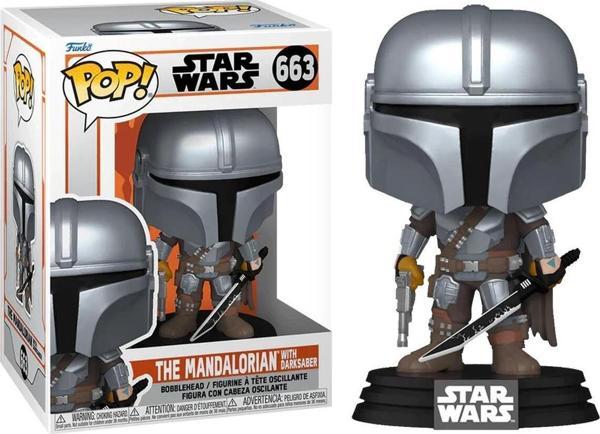 Pop Disney Star Wars The Mandalorian - The Mandalorian With Darksaber No:663 Bobble-head - Image 1