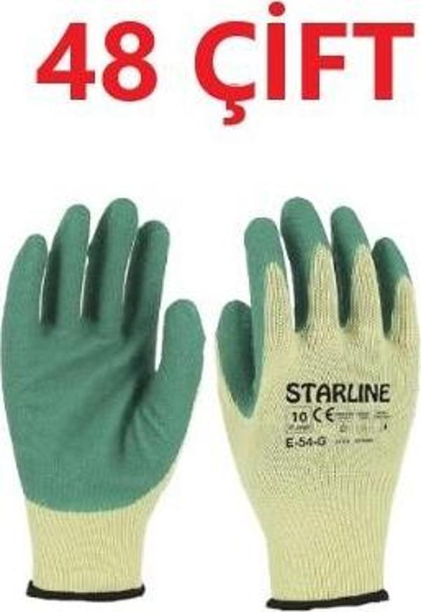 48 Çift Camcı Eldiveni Lateks Starline E-54 G Yeşil Beden 9 - Image 1