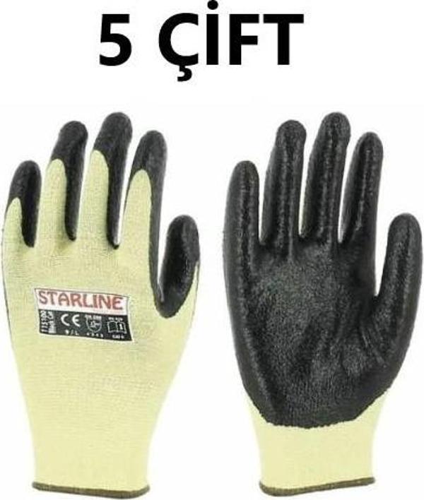 5 Çift Nitril Kaplamalı Aramid Eldiven Starline E-115100 4231b X2xxxx (P) Beden 8 - Image 1