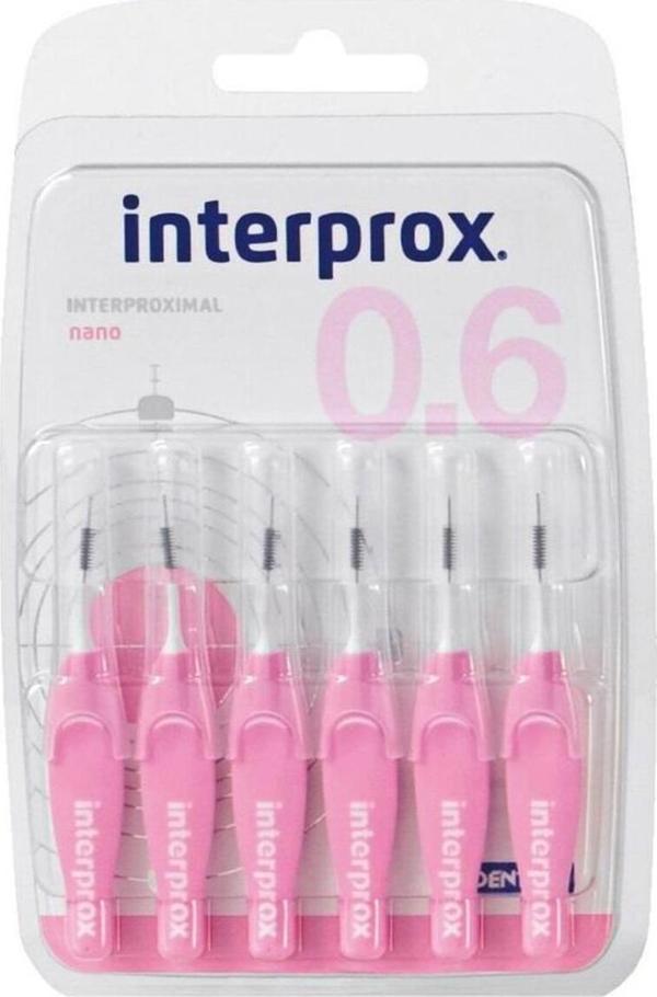 İnterprox Interprox Interproximal Nano 0.6Mm Arayüz Fırçası 6 Adet Pembe - Image 1