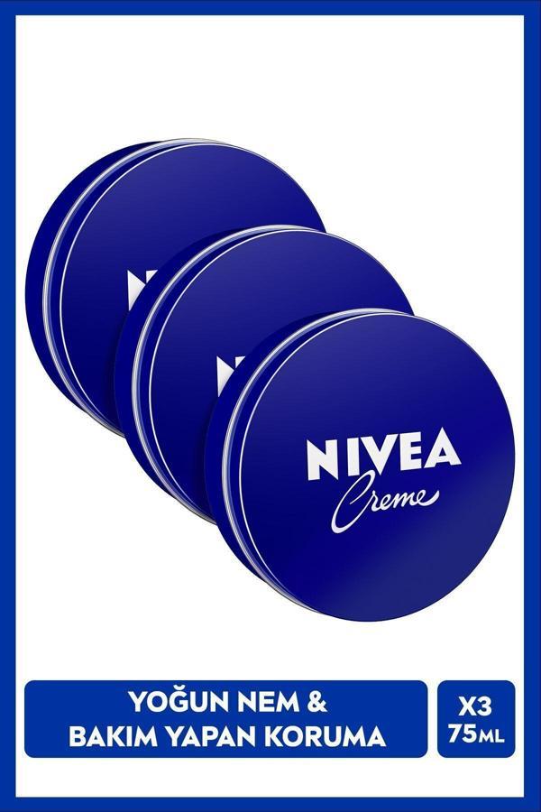 Nivea Creme 75Ml, Bakım Yapan Koruma, Uzun Süreli Yoğun Nemlendirici, El Yüz Ve Vücut, X3 Adet - Image 1