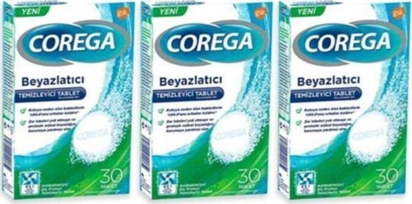 Corega Protez Temizleyici 30 Tablet Beyazlatıcı 3 Adet - Image 1