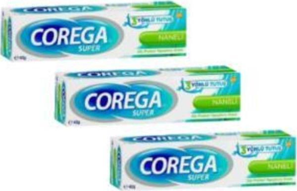 Corega Süper Diş Protezi Yapıştırıcı Krem 40Gr Naneli | 3 Adet - Image 1