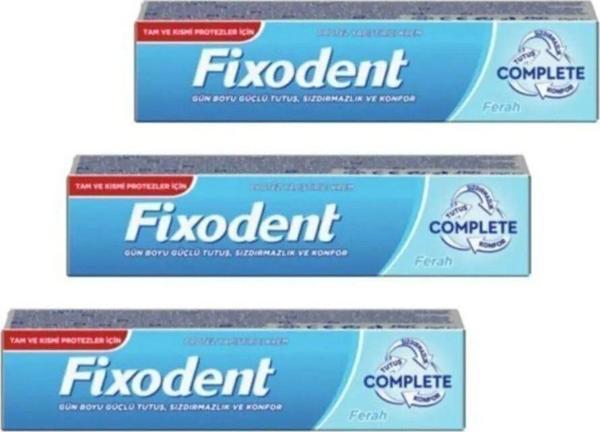 Fixodent Complete Diş Protez Yapıştırıcı Krem Naneli 47 Gr X 3 Adet - Image 1