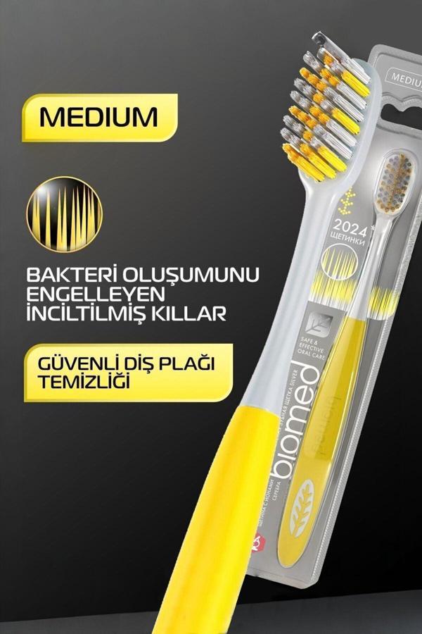 Biomed Gümüş Iyonlarıyla Kaplı Kıllar Orta Sert Sılver Diş Fırçası - Image 1