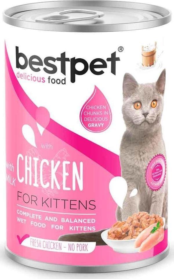 Best Pet Yavru Kedi Konservesi Tavuklu ve Sütlü 400 Gr - Image 1