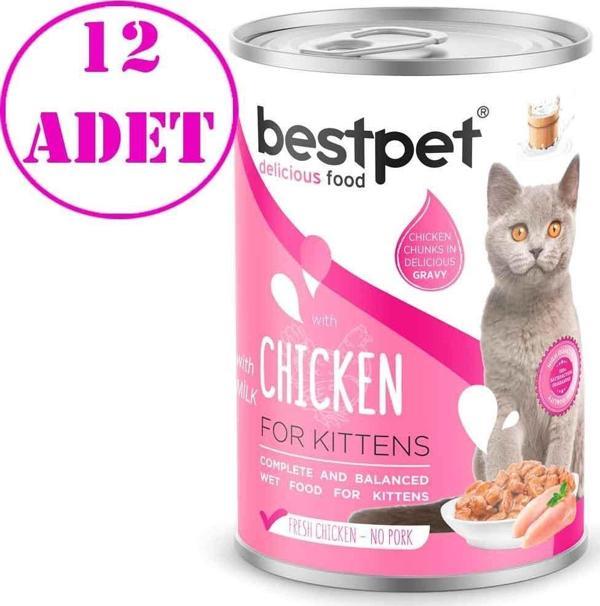 Best Pet Yavru Kedi Konservesi Tavuklu ve Sütlü 400 Gr 12 AD - Image 1