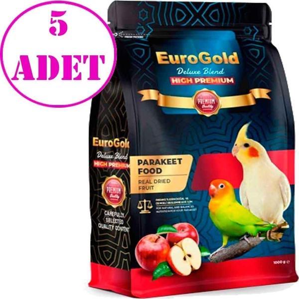 EuroGold Deluxe Blend Gerçek Elmalı Premium Paraket Yemi 1 Kg 5 AD - Image 1