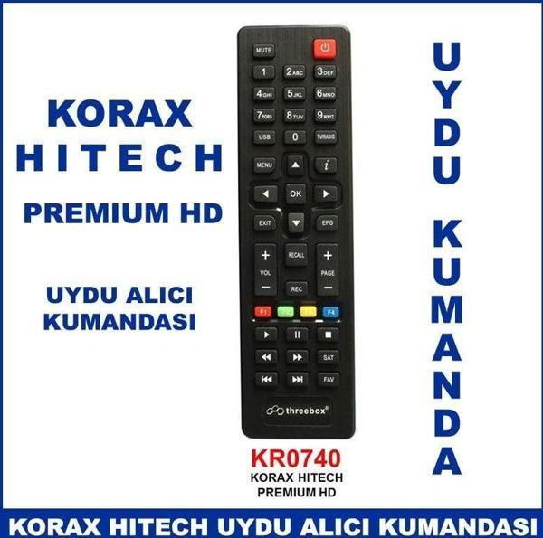 Korax Hitech Premium Hd Uydu Cihaz Kumandası KR0740 - Uydu Alıcı Kumandası - Image 1